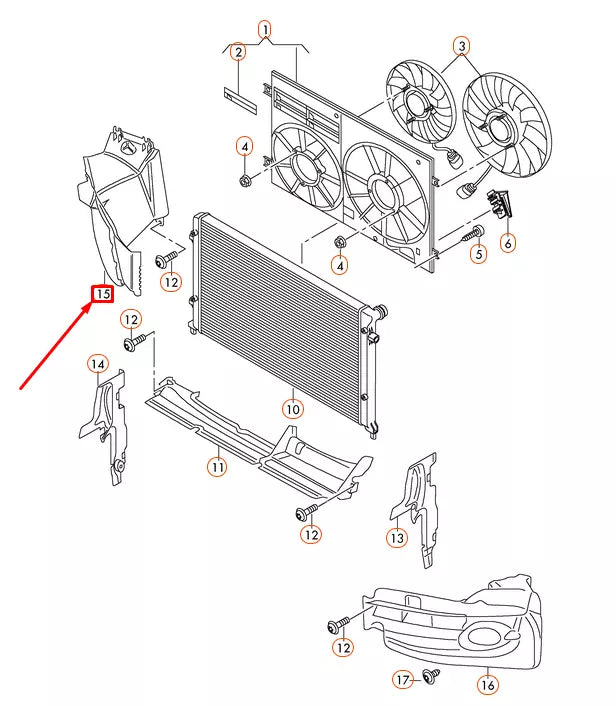 NEW AUDI TTRS 8J RIGHT OUTER AIR DUCT 8J0121673 ORIGINAL
