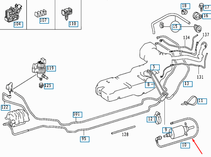 NEW MERCEDES-BENZ M-CLASS W163 FUEL TANK FEED LINE A1634703764 2004 ORIGINAL