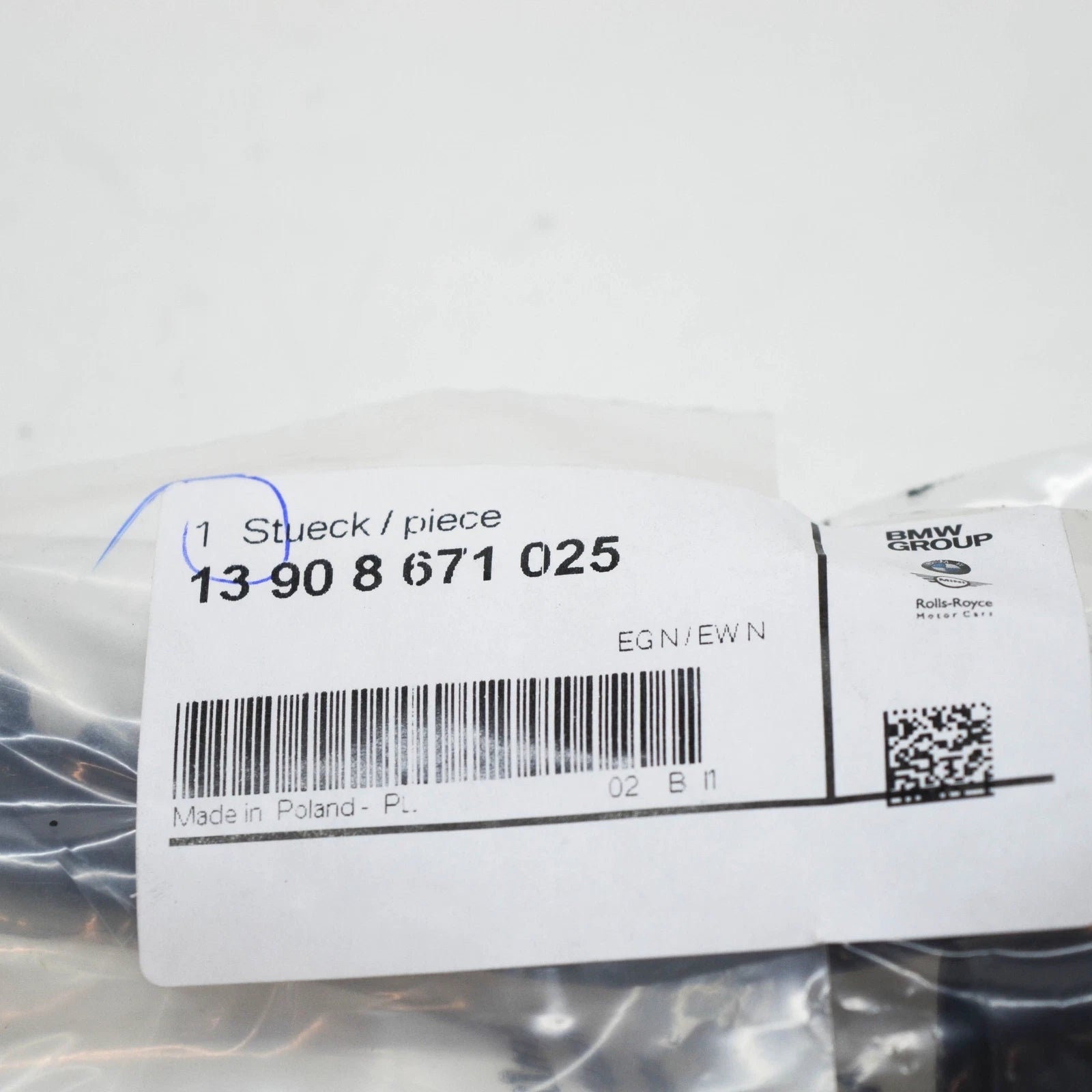 NEW BMW 2 GRAN COUPE F44 TANK EVAP LINE WITH PRESSURE SENSOR 3908671025 ORIGINAL