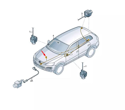 NEW VOLKSWAGEN TOUAREG 7P FRONT CAMERA CABLE SET 7P1971298B
