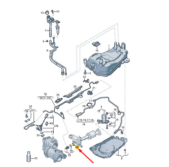 new cupra formentor reduction agent clamp 05l253725a original