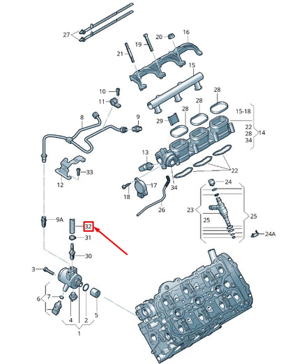 NEW AUDI A4 B8 FUEL HOSE 06E127513S ORIGINAL