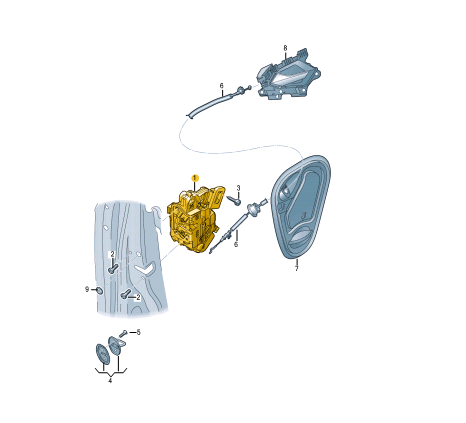 new audi a1 sportback gb front right door lock lhd 5tb837016e original