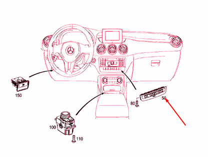 NEW MB CLA COUPE C117 UPPER CONTROL PANEL SWITCH BLOCK A24690598012A17 ORIGINAL