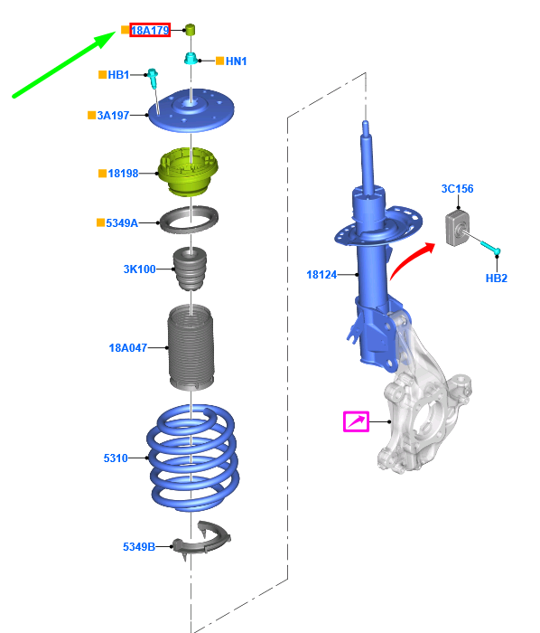 new ford mondeo mk5 front strut upper nut cover dg9c-18k030-axa 5184763 original