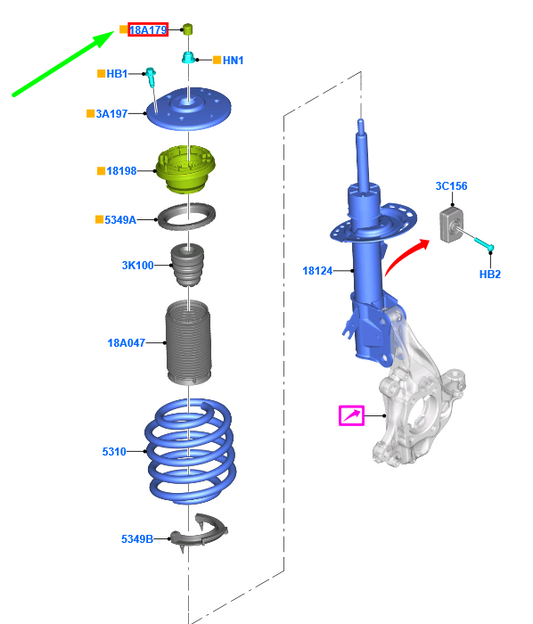 new ford mondeo mk5 front strut upper nut cover dg9c-18k030-axa 5184763 original