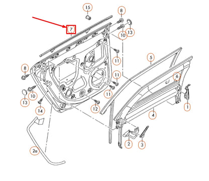 NEW AUDI A3 8P REAR LEFT DOOR WINDOW APERTURE OUTER SEAL 8P4839477A