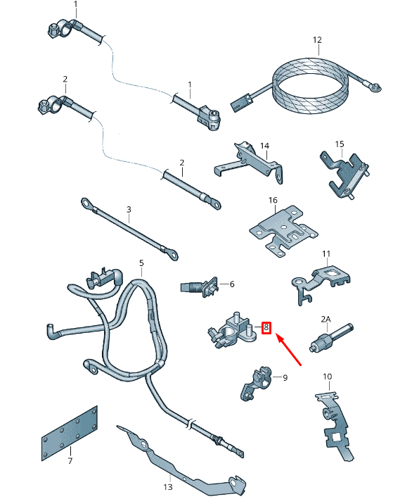 NEW VOLKSWAGEN CRAFTER 2F MK1 BATTERY WIRING HARNESS CLAMP 2E0915135 ORIGINAL