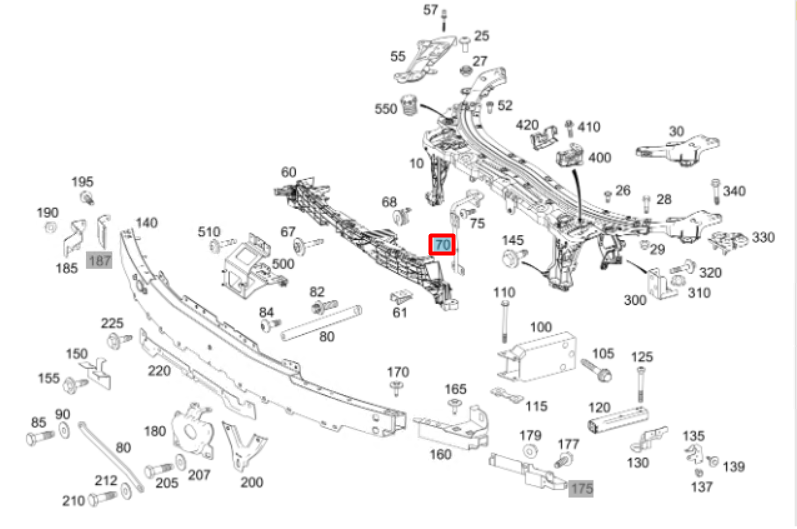 NEW MERCEDES-BENZ AMG GT X290 RADIATOR SUPPORT BRACKET A2908980000 ORIGINAL