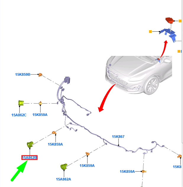 new ford kuga mk3 cx482 front right inner park sensor retainer 2501154 original