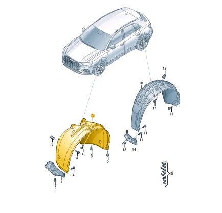 NEW AUDI Q4 E-TRON FRONT RIGHT FENDER WHEEL ARCH SPLASH 89A821172B