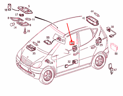 NEW MERCEDES-BENZ A W168 INTERIOR DOOR SWITCH A1688201910 ORIGINAL