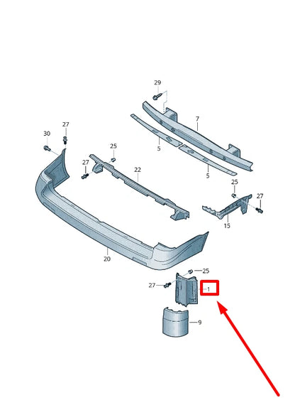 NEW VW V T5 FURGON 7HA,7HH,7EA, 7EH REAR LEFT BUMPER BRACKET 7H0807129A ORIGINAL