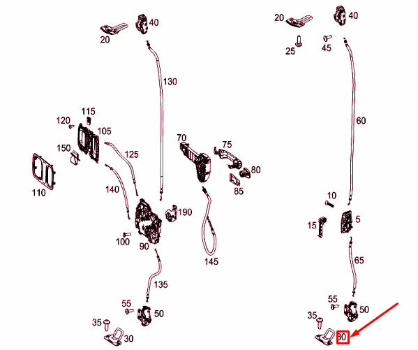 NEW MERCEDES-BENZ VITO W447 REAR PANEL DOOR BOTTOM BRACKET A6397400232 ORIGINAL