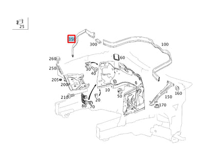 NEW MERCEDES-BENZ E W212 ENGINE COMPARTMENT LEFT SIDE SEAL A2126280598 ORIGINAL