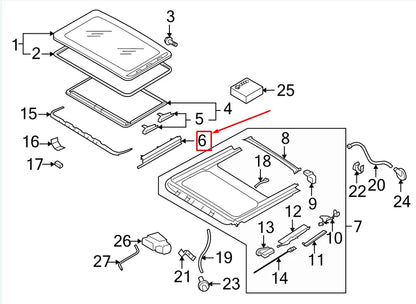 NEW VW GOLF VI 5K MK6 LEFT SUNROOF BOOT 8D0877781B01C