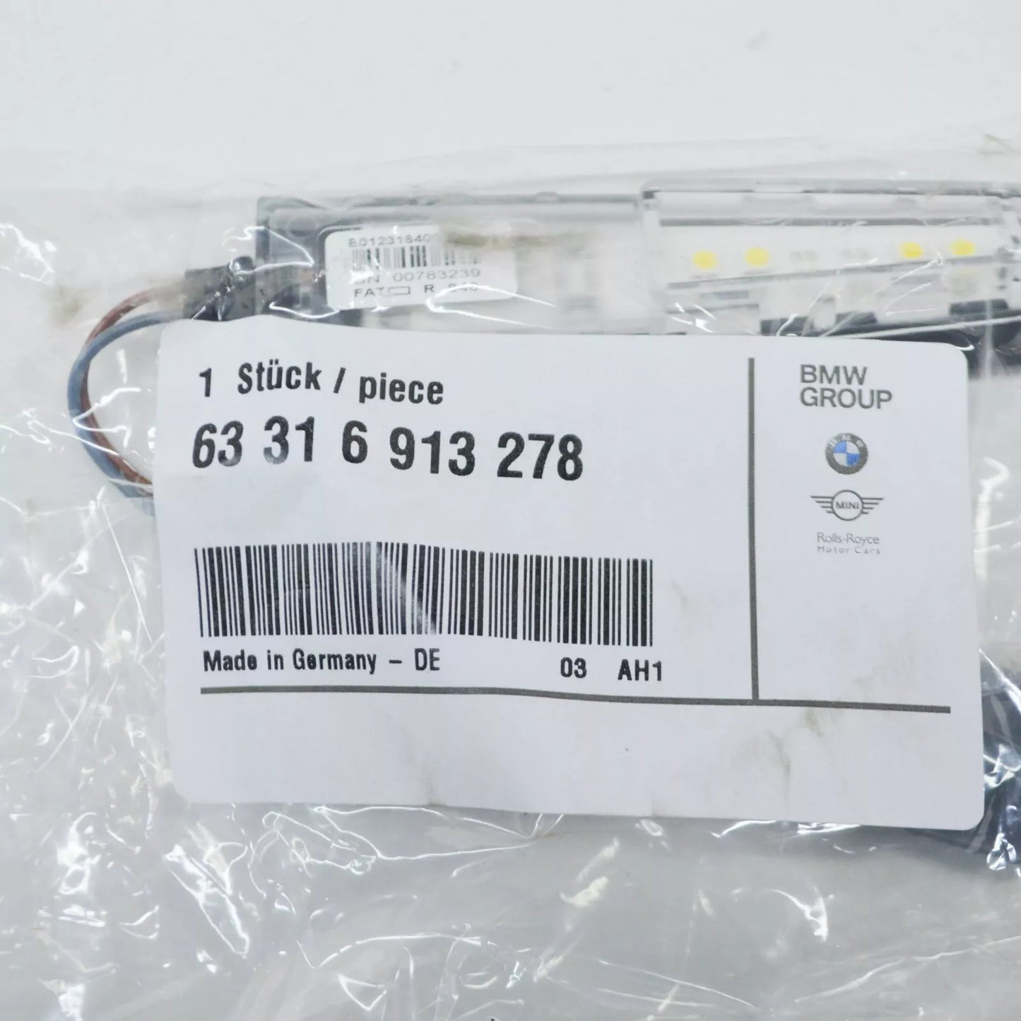 NEW BMW 5 E60 FRONT RIGHT DOOR OUTSIDE MIRROR SIGNAL LAMP 63316913278 ORIGINAL