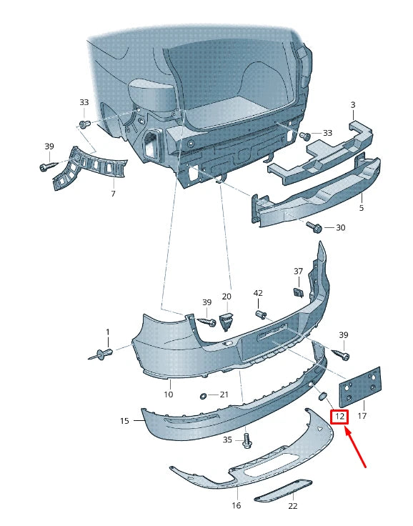 NEW VW TIGUAN 5N REAR RIGHT TOW TOWING EYE COVER 5N08074419B9 ORIGINAL