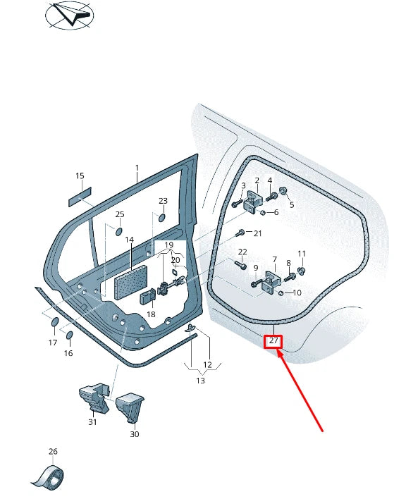 NEW VW GOLF VII VARIANT BA MK7 REAR LEFT INNER DOOR SEAL 5G9867913A ORIGINAL