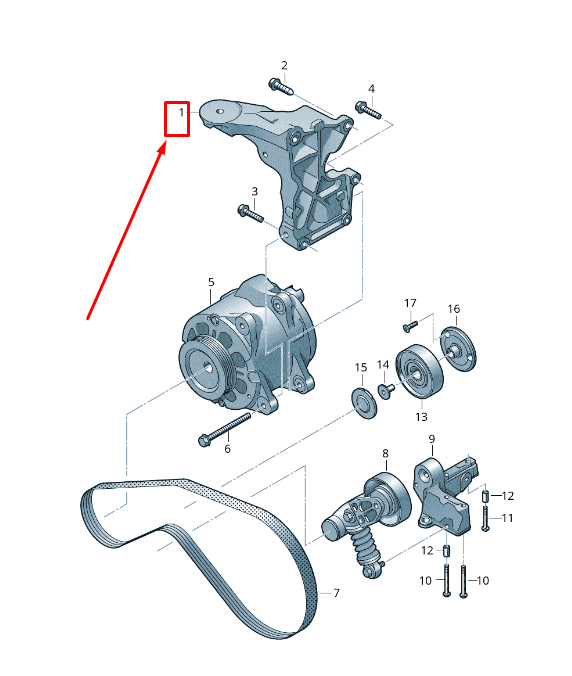 new audi a6 avant c6 alternator bracket 079903805ad original