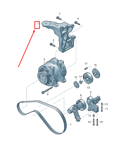 new audi a6 avant c6 alternator bracket 079903805ad original
