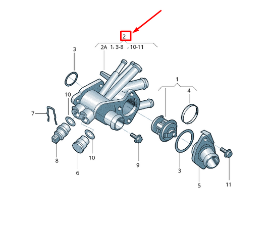 new vw fox 5z coolant regulator housing 032121026cp original