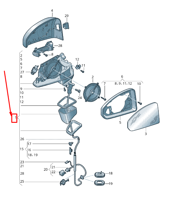 new audi a4 avant b9 front right side wing mirror rhd 8w2857410g9b9 original