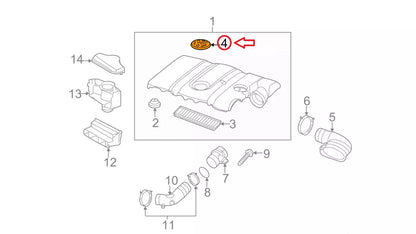 NEW VOLKSWAGEN GOLF MK5 ENGINE COVER EMBLEM 06F103940 ORIGINAL