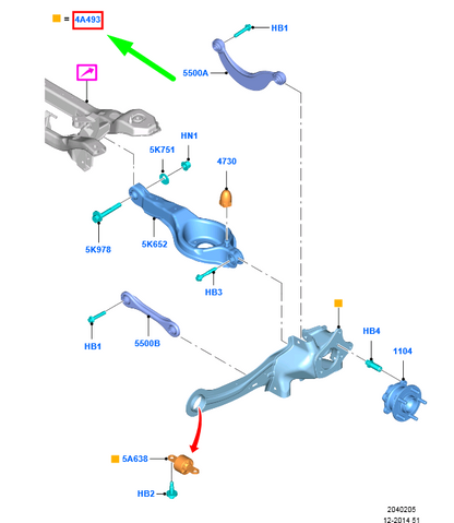 new ford grand c-max mk2 rear right steering knuckle 1778728 original