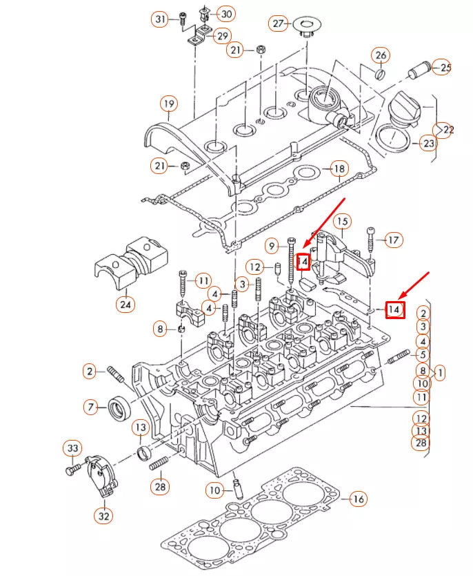 NEW AUDI A3 8L CAM CHAIN TENSIONER GASKET SET 058198217 ORIGINAL