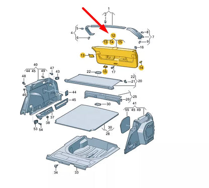NEW VOLKSWAGEN GOLF MK8 REAR LID LOWER TRIM PANEL 5H98676014PK