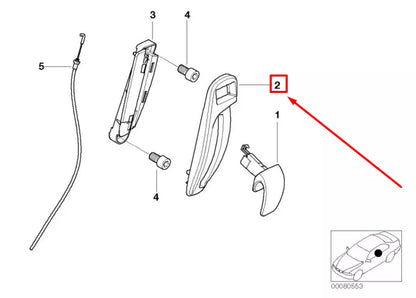 NEW BMW 3 E46 FRONT LEFT SEAT ADJUSTMENT LEVER TRIM 52108267503 8267503 ORIGINAL