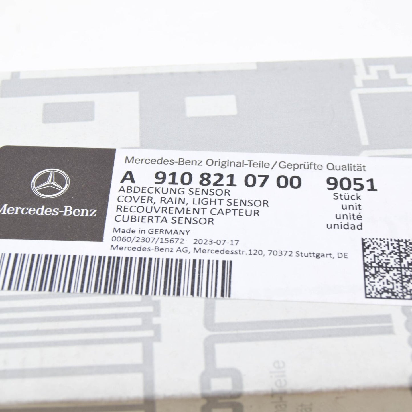 NEW MB SPRINTER W907 RAIN LIGHT SENSOR CENTER PART COVER A91082107009051