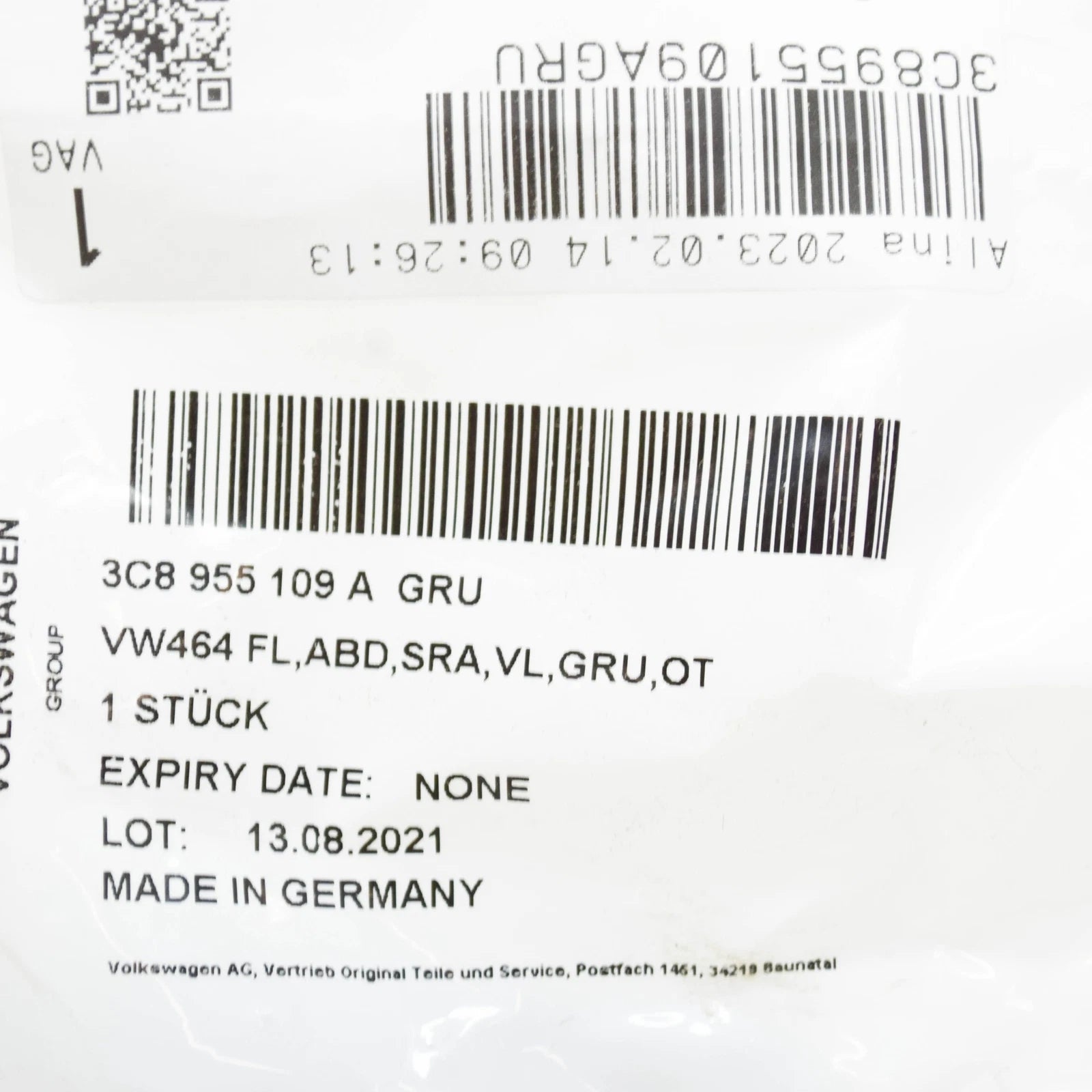 NEW VOLKSWAGEN PASSAT CC A6 LEFT HEADLIGHT WASHER COVER 3C8955109AGRU ORIGINAL