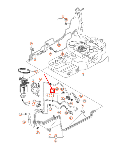 NEW AUDI Q5 8R FEED FUEL HOSE 8R0201215N ORIGINAL