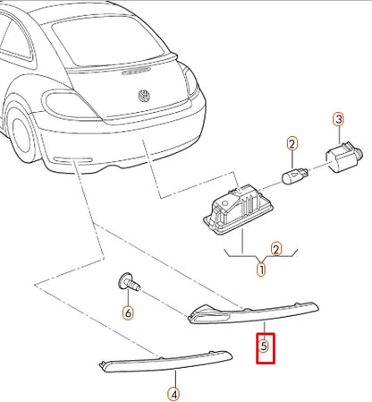 NEW VW BETTLE A5 CABRIO REAR BUMPER RIGHT SIDE REFLECTOR 5C5945702B