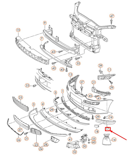 NEW VOLKSWAGEN GOLF 1K MK5 FRONT RIGHT BUMPER MOLDING TRIM 1K0807718BGRU
