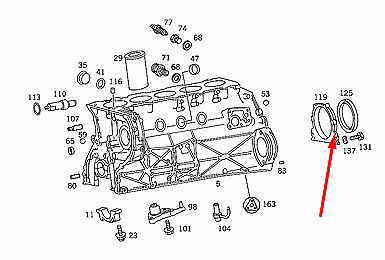 NEW MERCEDES-BENZ SL R129 REAR CRANKSHAFT COVER A6010110108 ORIGINAL