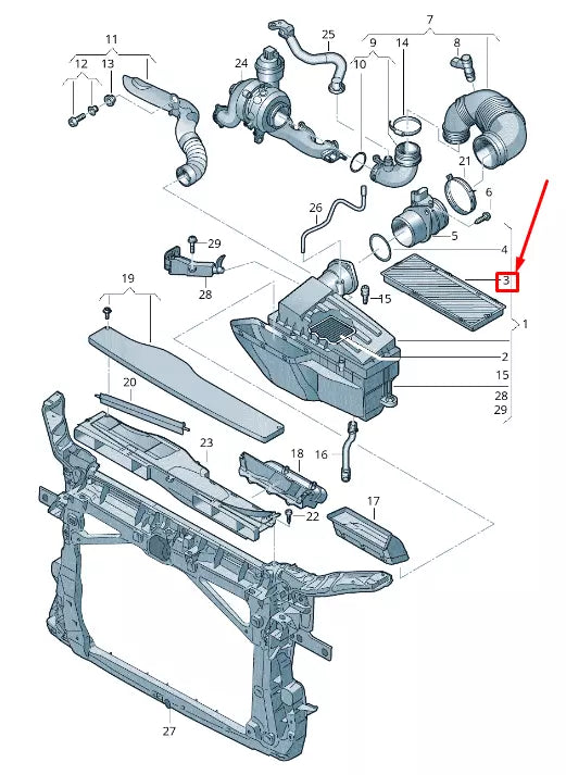 NEW VW SHARAN 7N ENGINE AIR FILTER BOX INSERT 5N0129668A