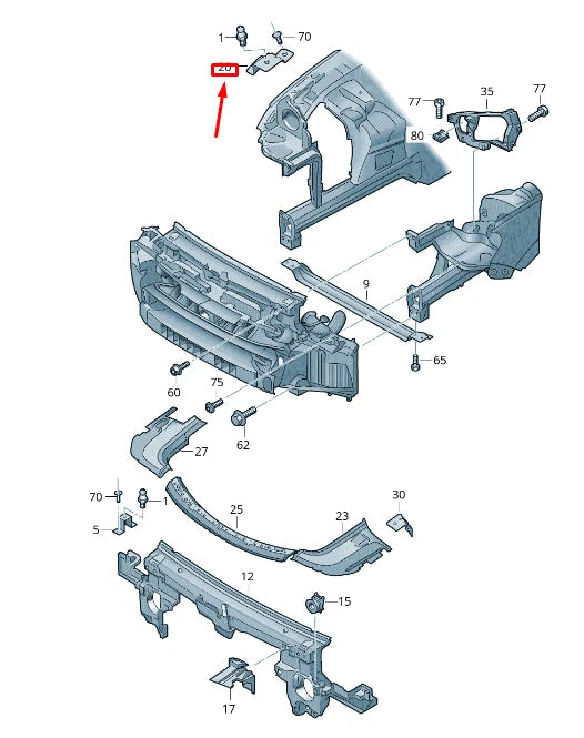 NEW VW TOUAREG MK2 FRONT BODYWORK CENTRE LEFT COVER RETAINER 7P6806419