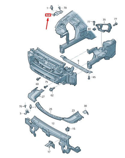 NEW VW TOUAREG MK2 FRONT BODYWORK CENTRE LEFT COVER RETAINER 7P6806419