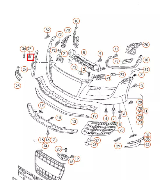 NEW AUDI R8 42 FRONT LEFT HEADLIGHT WASHER COVER CAP 420807751B9B9 ORIGINAL