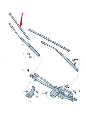 NEW AUDI TT ROADSTER 8J FRONT WIPER ARMS BLADE SET RHD 8J2998002 ORIGINAL