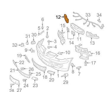 new mb slk r171 front foam impact absorber bar right 1718852437 original