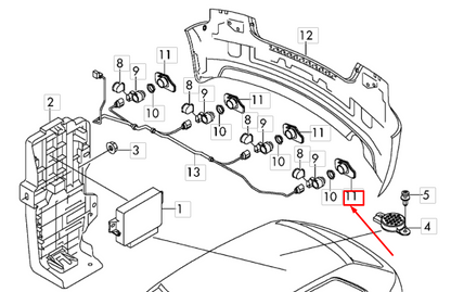 new audi a3 8p rear left ultrasound sensor support 8p7919289 original