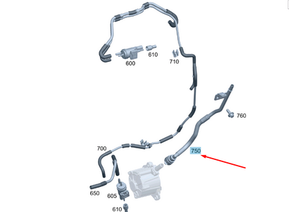 new mercedes-benz b w246 vacuum pump line a6512300656 original
