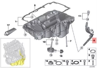 NEW BMW E60N E61N E81 E82 ENGINE OIL DIPSTICK GUIDE TUBE 7797998 11437797998