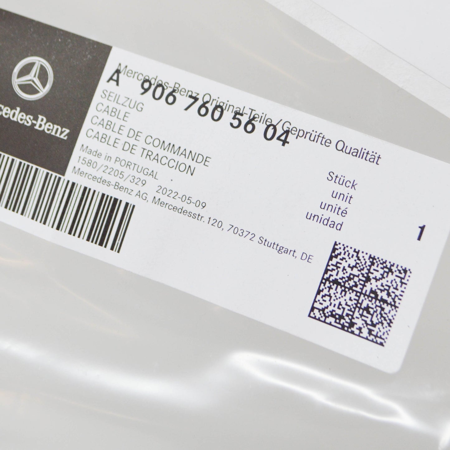 NEW MERCEDES-BENZ SPRINTER 906 REAR PANEL DOOR CONTROL CABLE A9067605604