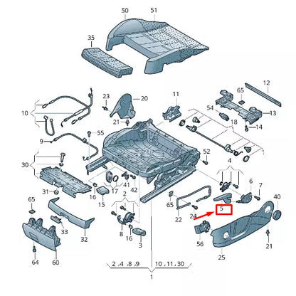 NEW AUDI RS3 FRONT LEFT SEAT HEIGHT ADJUSTMENT HANDLE 8T0881253EP5