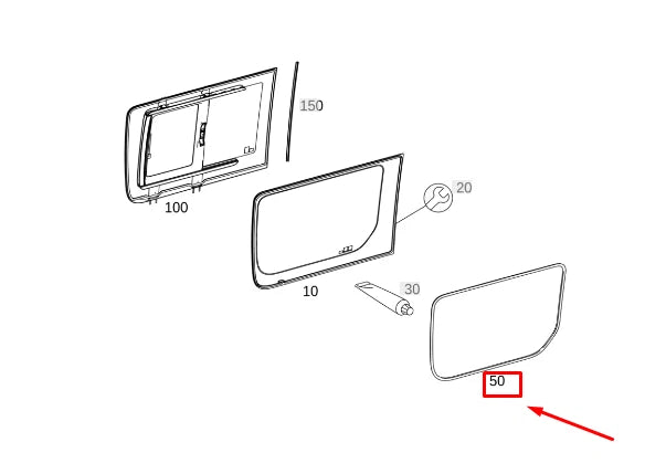 NEW MERCEDES-BENZ SPRINTER 907 REAR SIDE WINDOW SEAL FRAME A9066712720 ORIGINAL